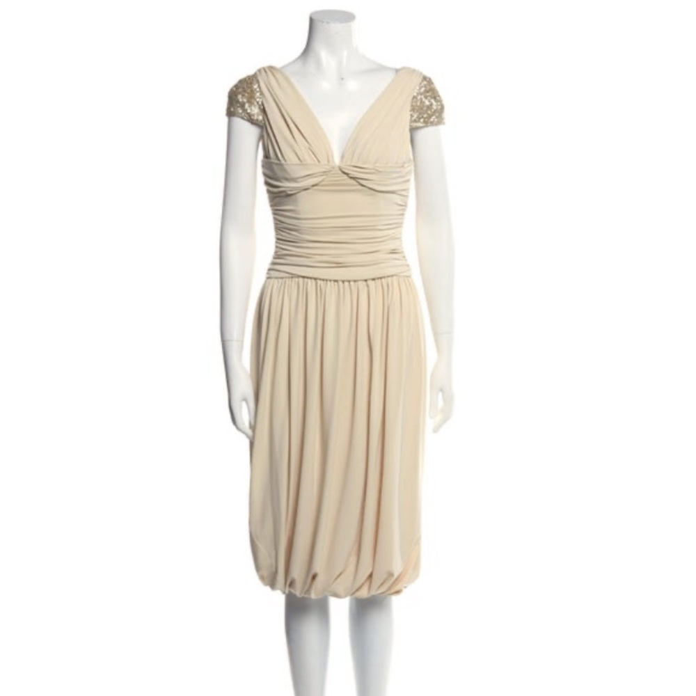 V-Neck Midi Length Dress